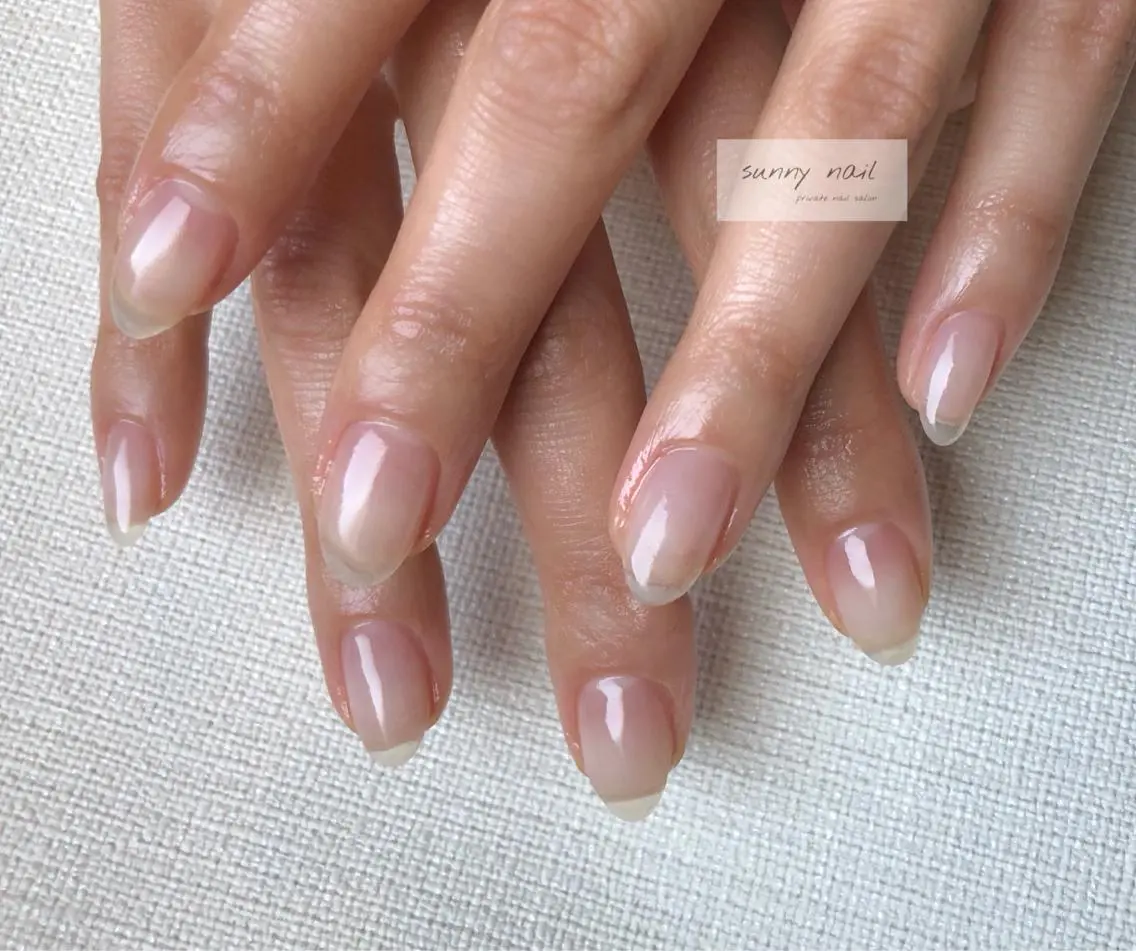 ネイル クリアネイル ジェルネイル ニュアンスネイル パラジェル sunny nailのネイルデザイン