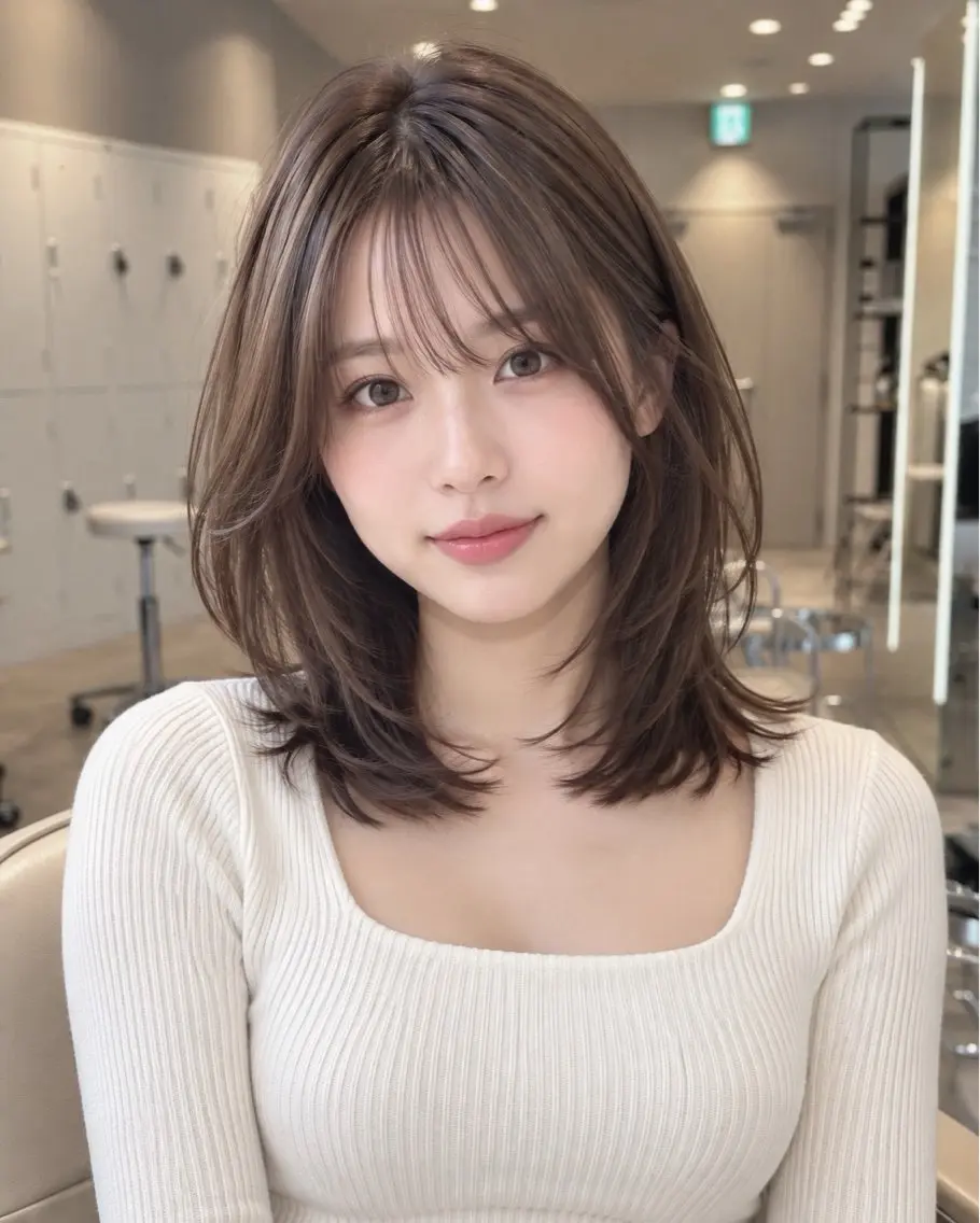ミディアム 松岡 和香のヘアスタイル