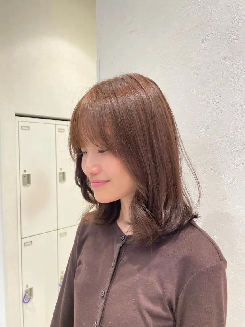 ミディアム カラー カット ヘアカラー トリートメント このみ/透明感カラー /ヘアアレンジ🫧のヘアスタイル