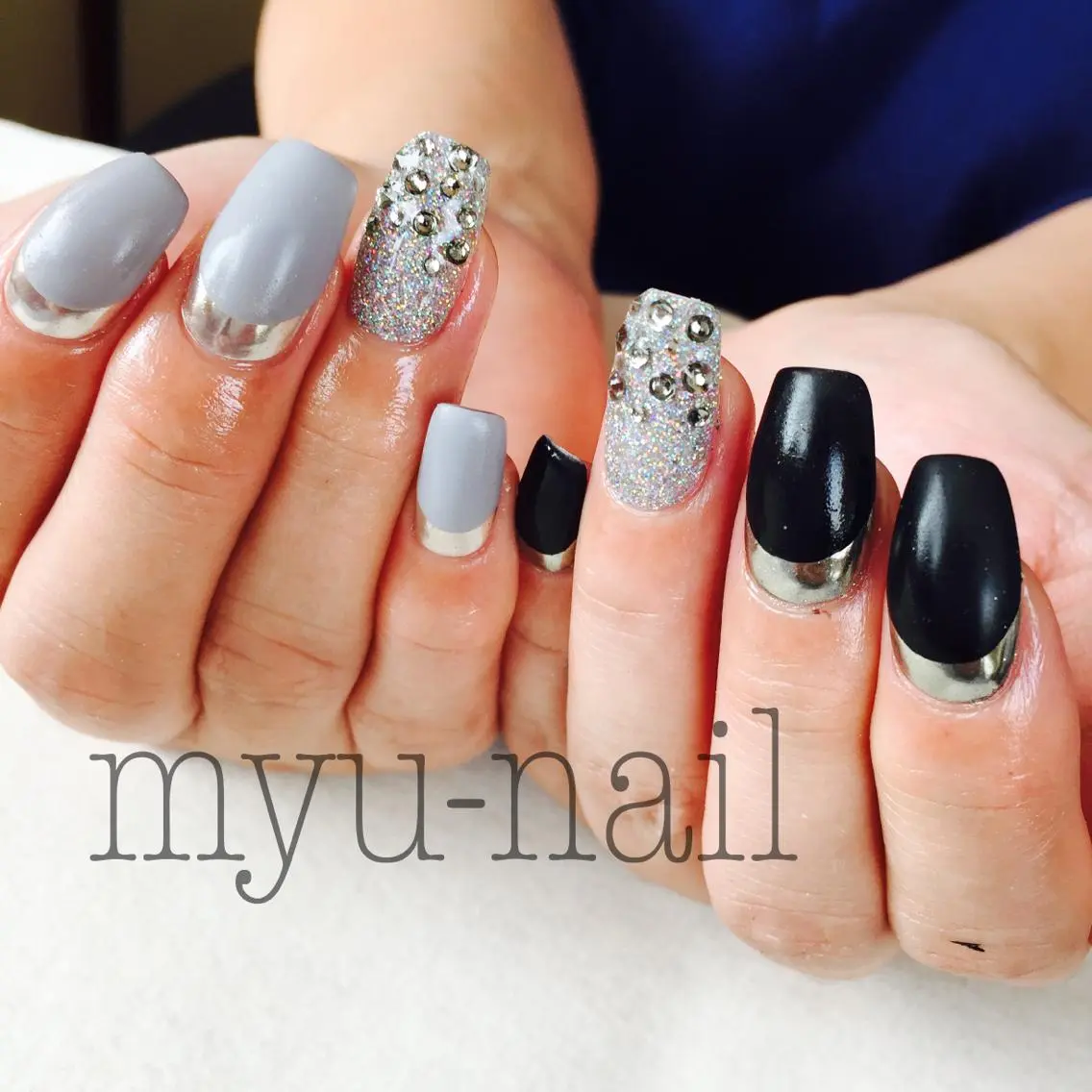 ネイル ミラーネイル ハンドネイル ホームサロン myu-nailのネイルデザイン