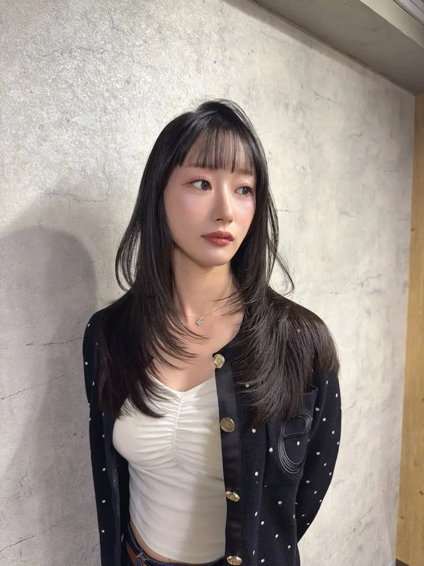 ロング カラー ヘアアレンジ レイヤー／顔周り 韓国ヘア森田和貴のヘアスタイル