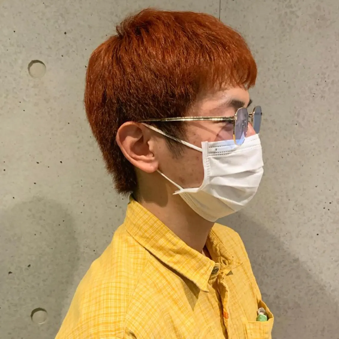 カラー メンズ メンズブリーチ ブリーチ オレンジ アニメ髪・ウルフ🦇 樋口莉夏のヘアスタイル