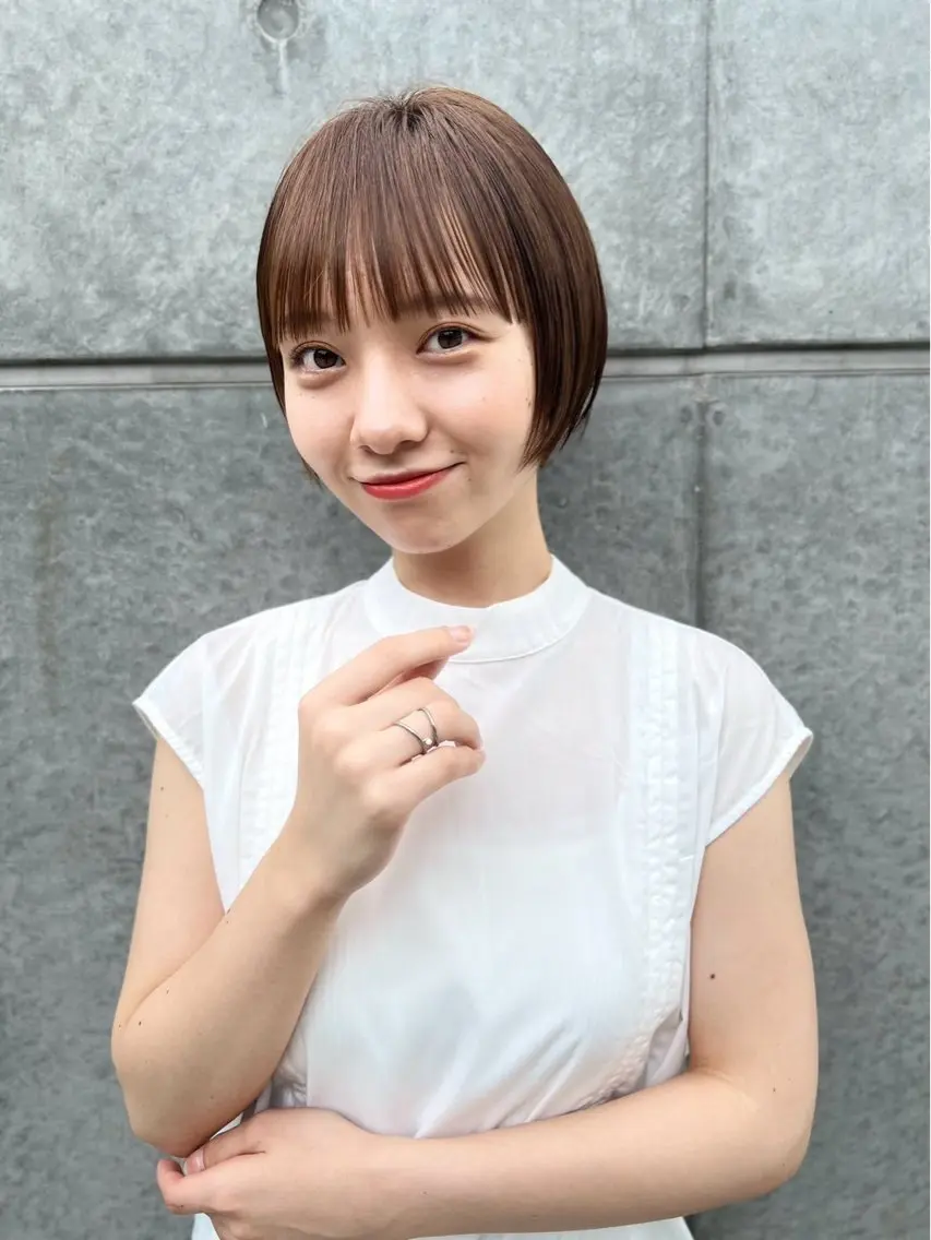ショート カラー ヘアカラー トリートメント ❄️透明感×艶カラー ❄️Saeのヘアスタイル