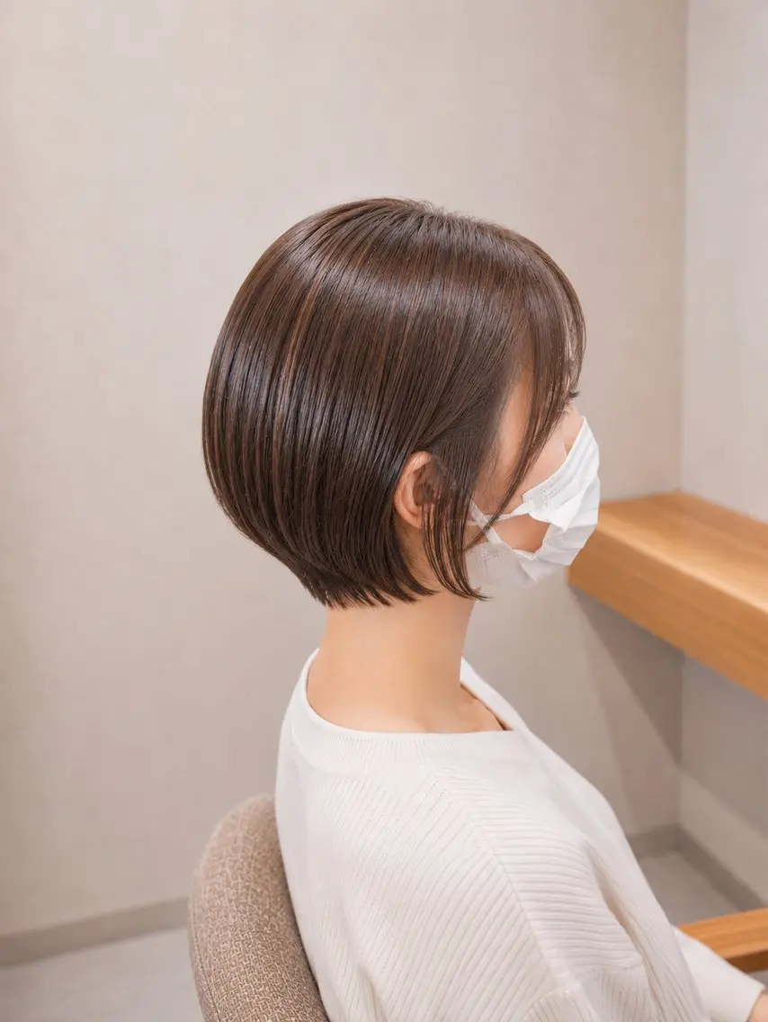 ショート カラー ブラウンカラー ショートヘア カット ヘアカラー トリートメント ショート✖️縮毛矯正 ✂️秋山知穂✂️のヘアスタイル