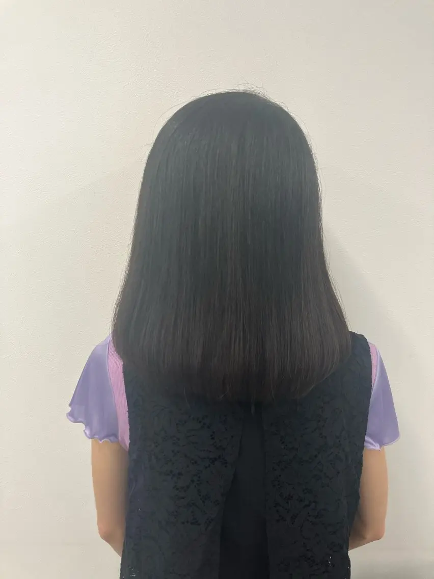 ミディアム カラー ヘアアレンジ 💓色落ちまで綺麗な 垢抜けカラー💓のヘアスタイル