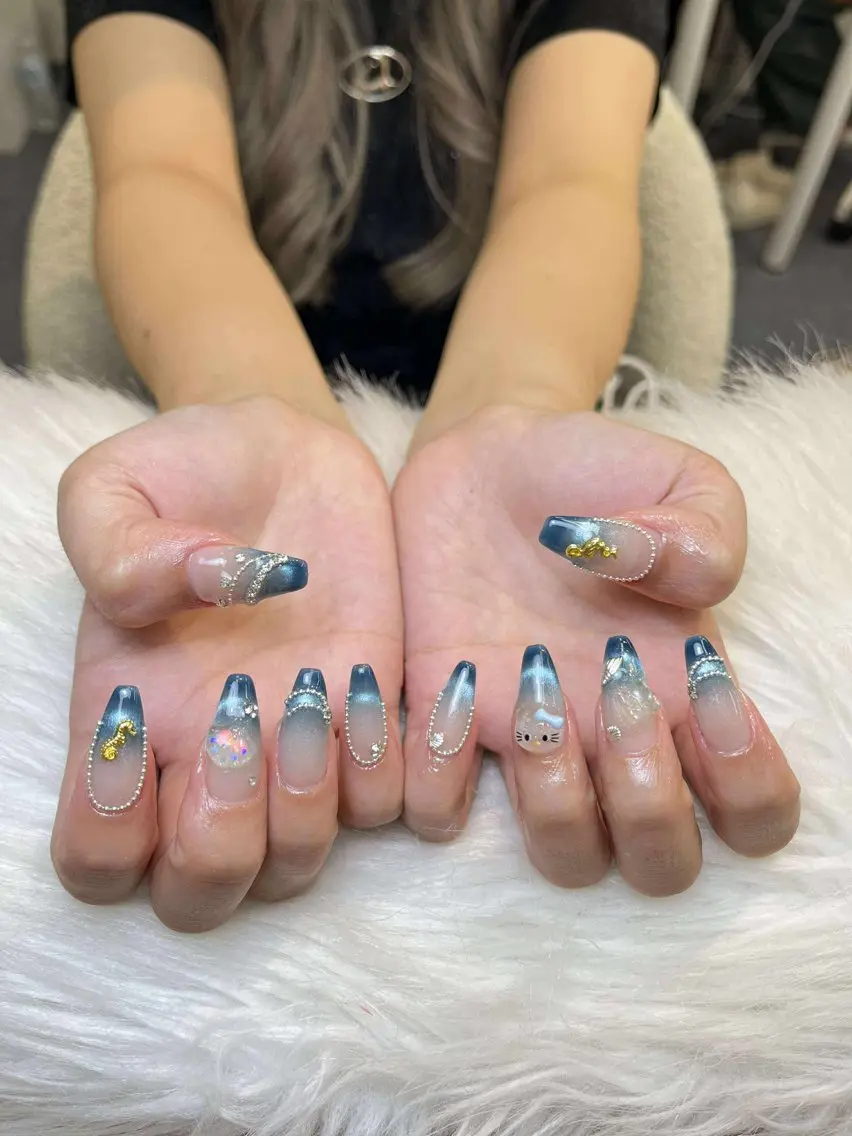 ネイル アートネイル 成人式 ジェルネイル ニュアンスネイル 夏ネイル Nie Nail Shinokuboのネイルデザイン
