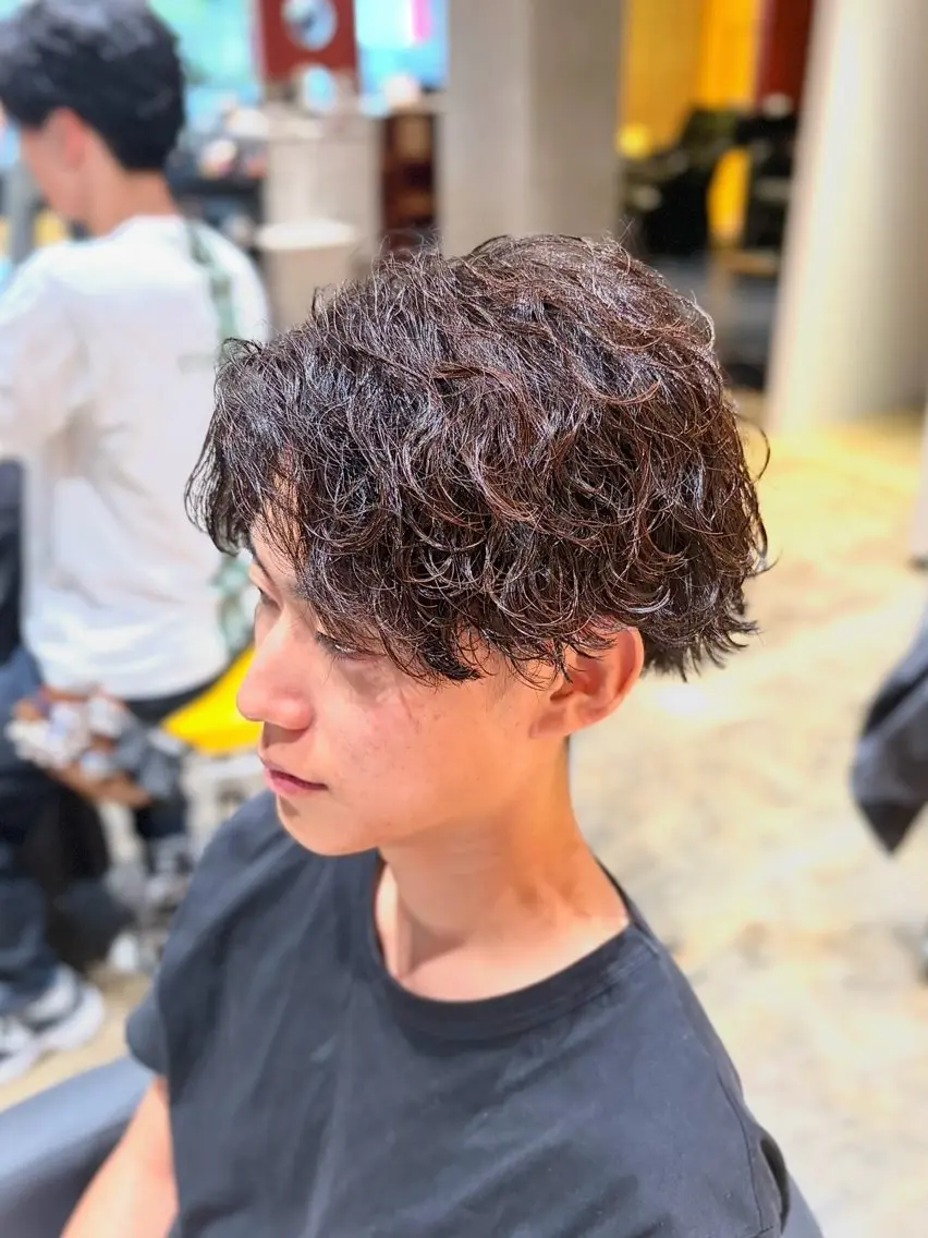【⚡️プリプリ波巻き⚡️】メンズカット+メンズパーマ(波巻きパーマ)の写真