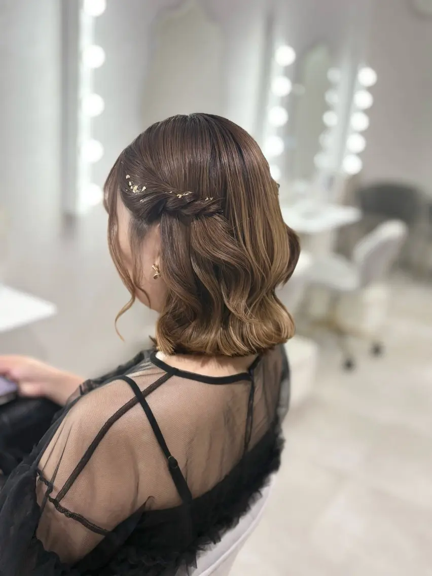 セミロング ヘアアレンジ ボブ ヘアセット ヘアセットサロン /上坪愛美のヘアスタイル