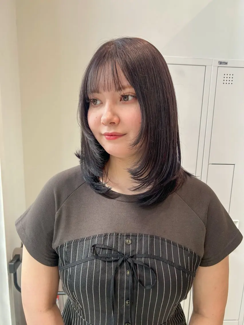 セミロング カラー ヘアアレンジ ヘアカラー トリートメント yuka .のヘアスタイル
