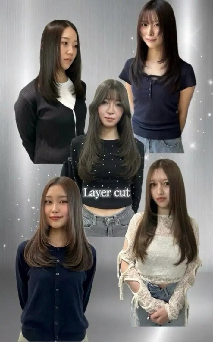 ロング レイヤーカット ロング カット ヘアカラー トリートメント えり 堀江/ボブ /レイヤー/艶髪のヘアスタイル