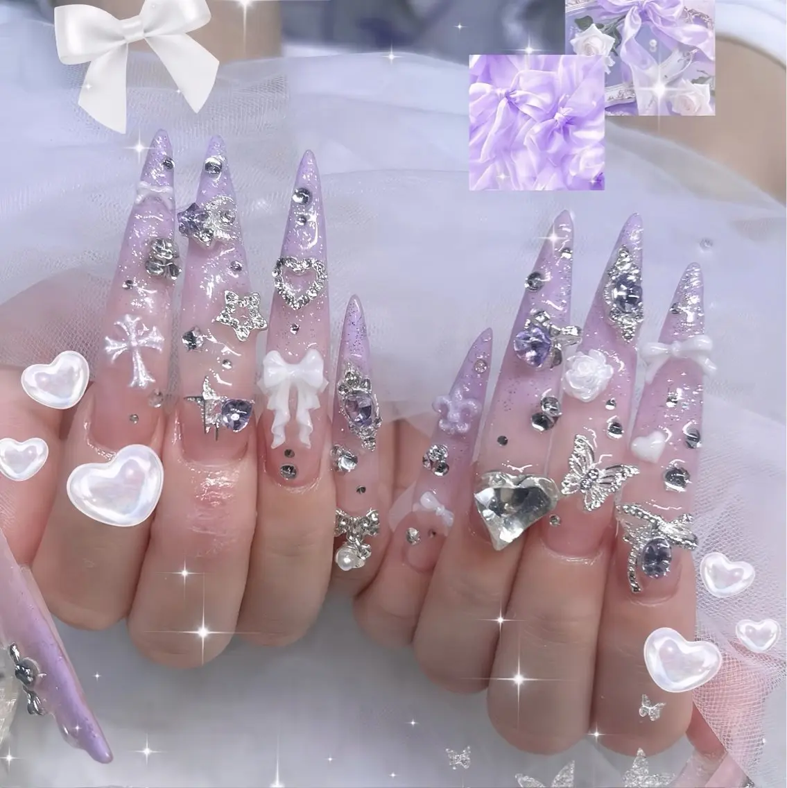 ネイル オーロラネイル チークネイル 桜ネイル クリアネイル ドット ハンドネイル Rin Nail Shinokuboのネイルデザイン
