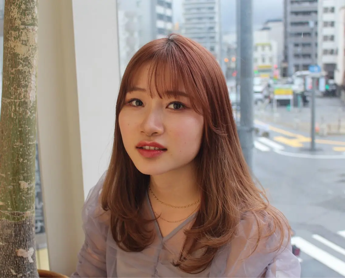 カット✂️🩷ブリーチなしダブルカラー🩷ブリーチなしで透明感あるヘアカラーに！の写真