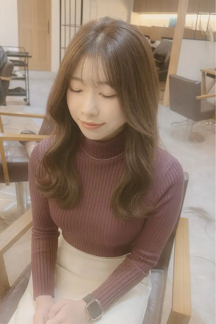 ロング カット ヘアカラー トリートメント ツシマ ユウキのヘアスタイル