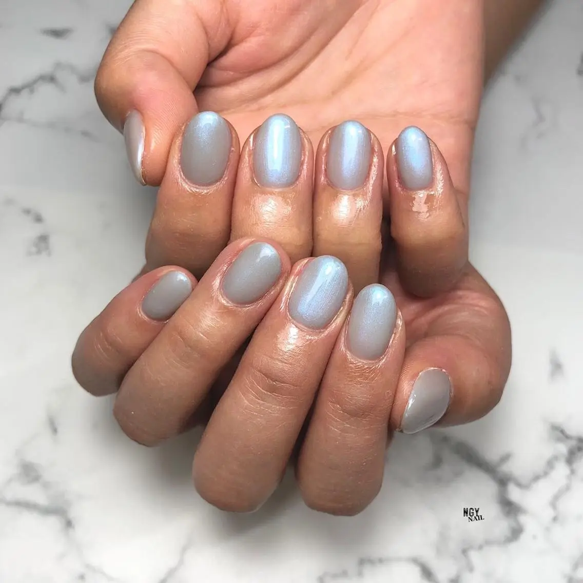 ネイル ブルー ジェルネイル 韓国ネイル 水色 ワンカラーネイル ハンドネイル NAIL NOWのネイルデザイン