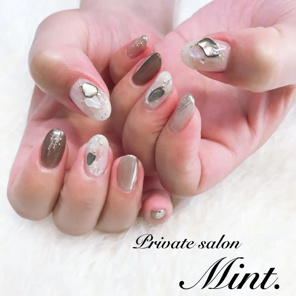 ミディアム ネイル ジェルネイル ハンドネイル Mint. nailのネイルデザイン