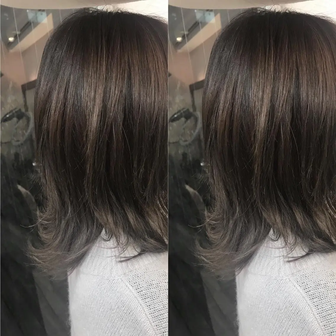 ミディアム カラー ブリーチ ハイライトカラー ハイライト 小栗 麻衣のヘアスタイル