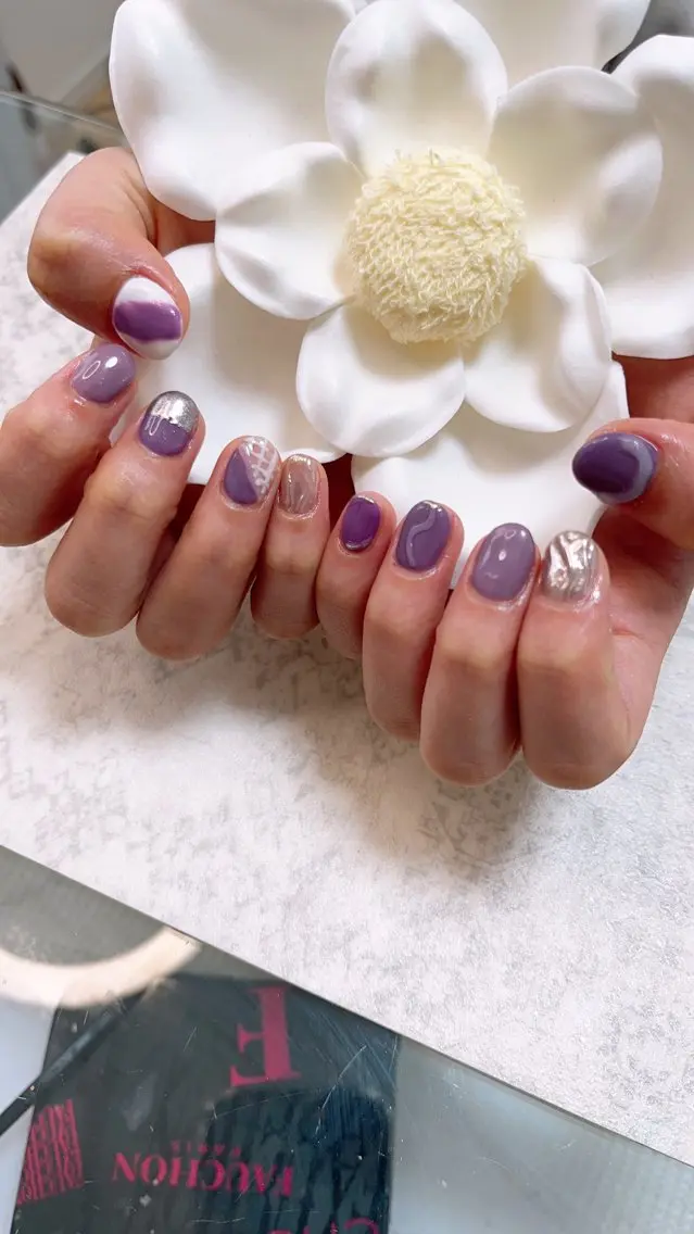 ネイル パープル 春ネイル Will nail salonのネイルデザイン
