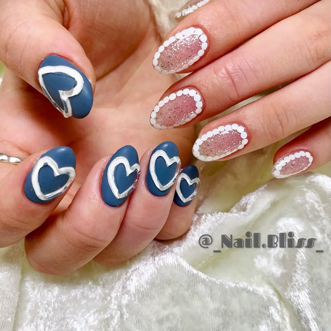 ネイル マットネイル ぷっくりネイル ハンドネイル NAIL BLISSのネイルデザイン