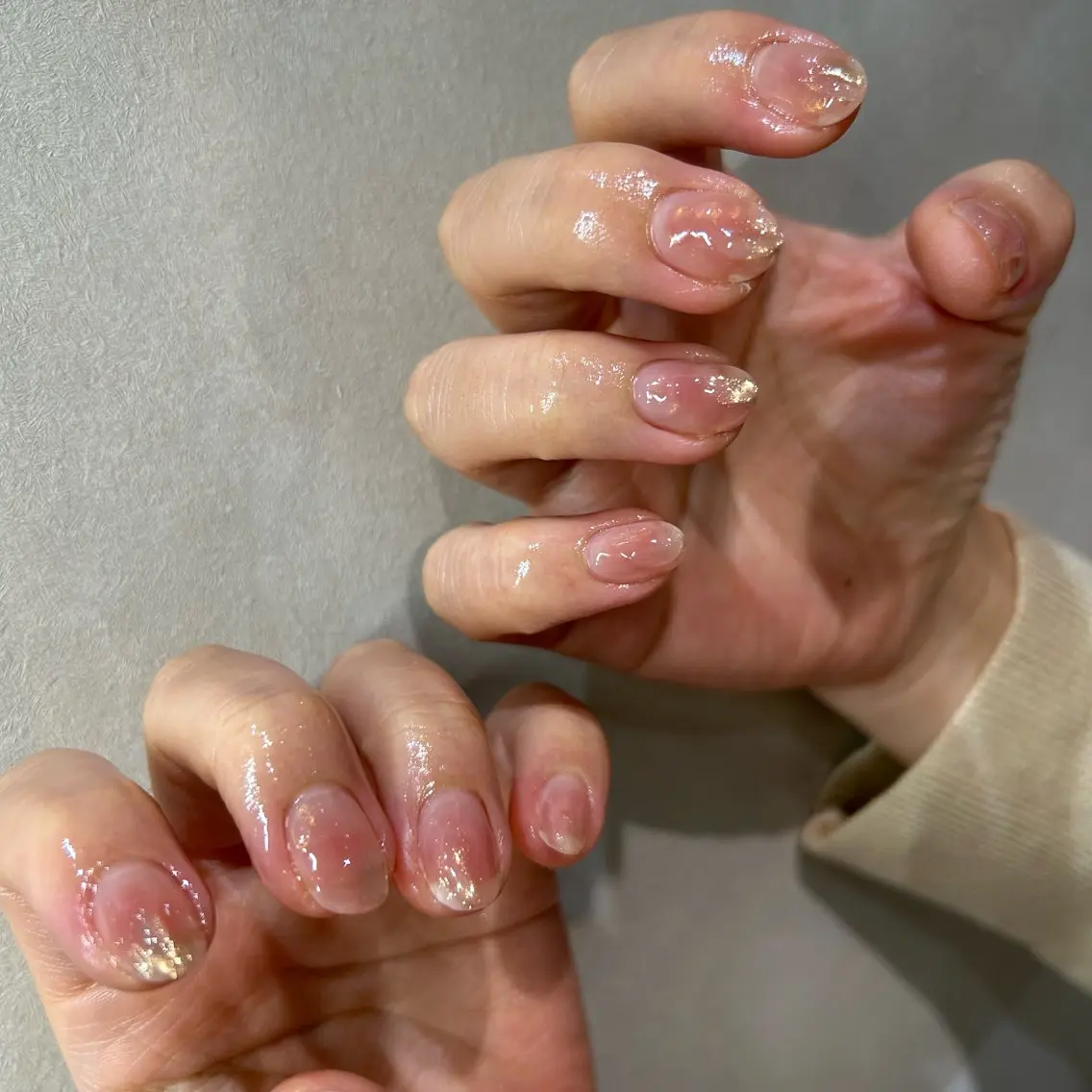 ネイル ニュアンスネイル ぷっくりネイル soa.Aika 自爪育成のネイルデザイン