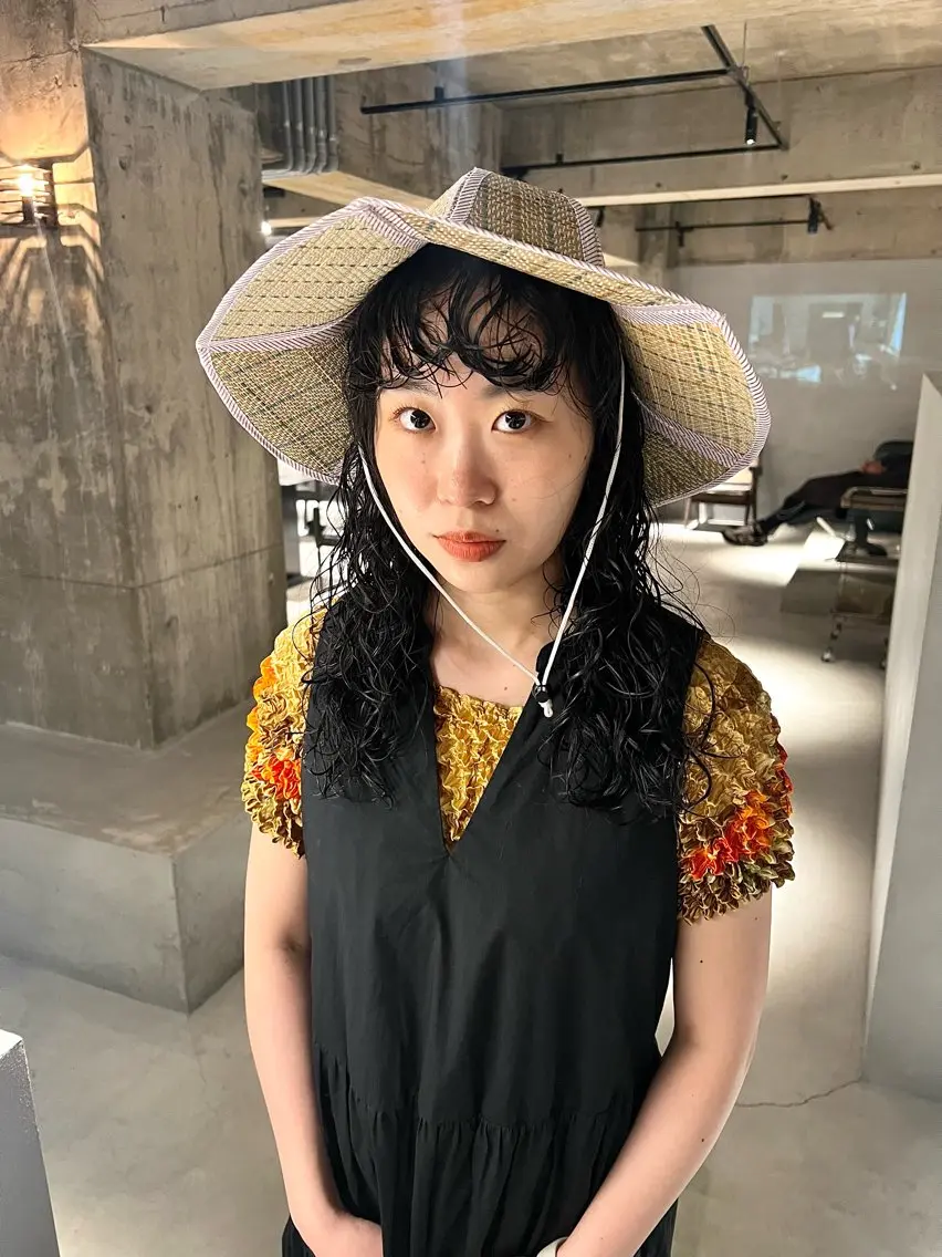ロング パーマ カット パーマ トリートメント 宮川 日菜子のヘアスタイル