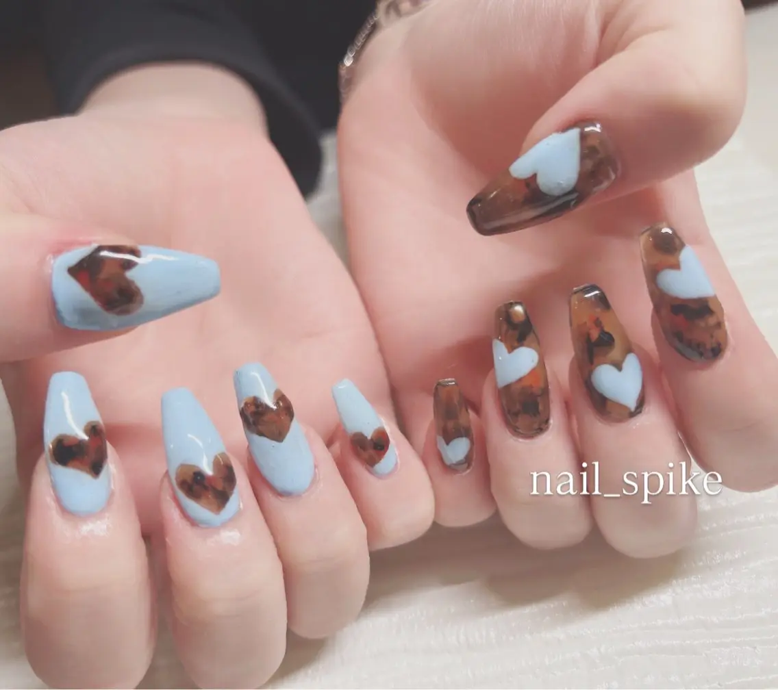 ネイル べっ甲ネイル ハンドネイル nail spikeのネイルデザイン