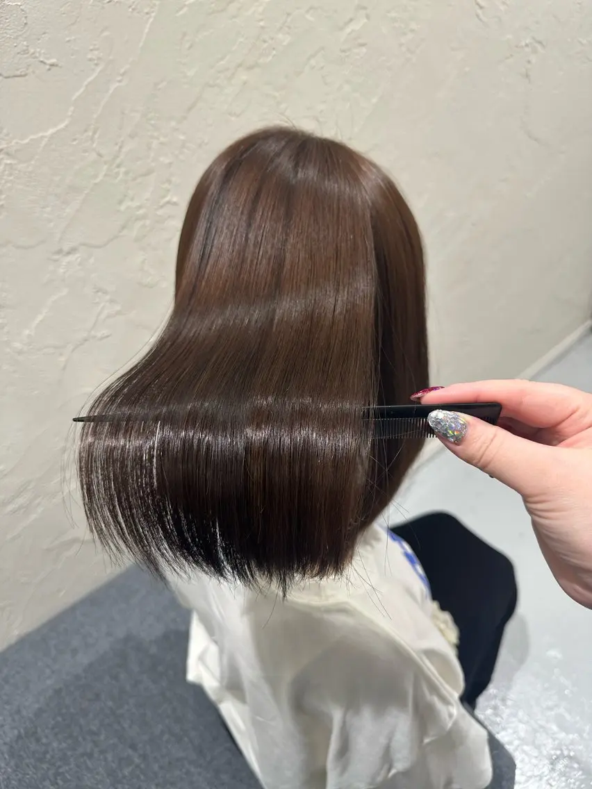 ミディアム カラー カット ヘアカラー トリートメント 【髪質改善】 夏目結以のヘアスタイル