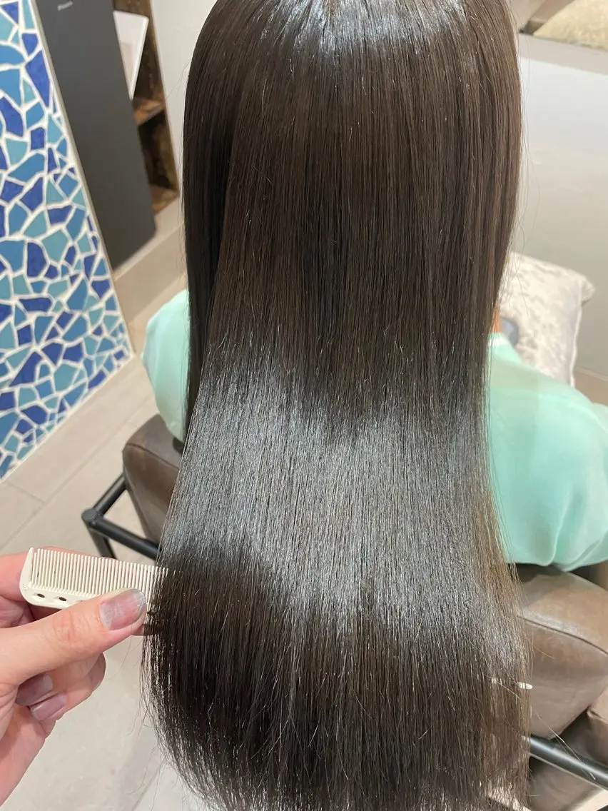ロング パーマ 縮毛矯正 ストレートパーマ カット 縮毛矯正 山本 マサキのヘアスタイル