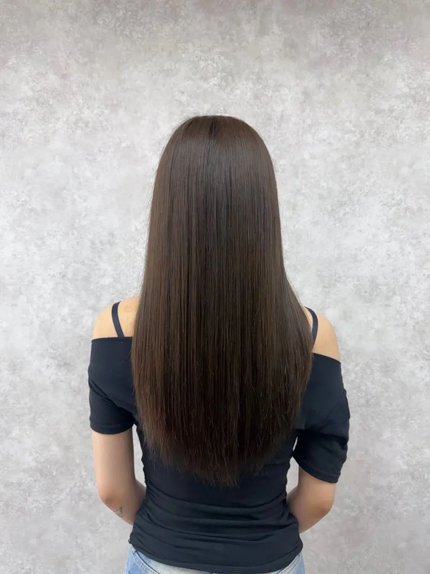 ロング カラー ブラウンカラー オリーブブラウン カット ヘアカラー トリートメント 村田梨乃/ minim hairのヘアスタイル