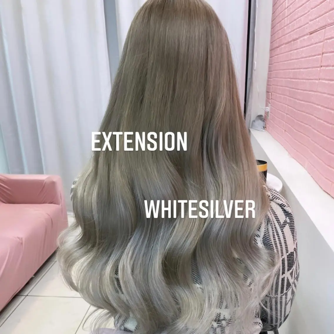 ロング カラー エクステ エクステ🩵ブリーチ 韓国ヘア🩵KAEのヘアスタイル