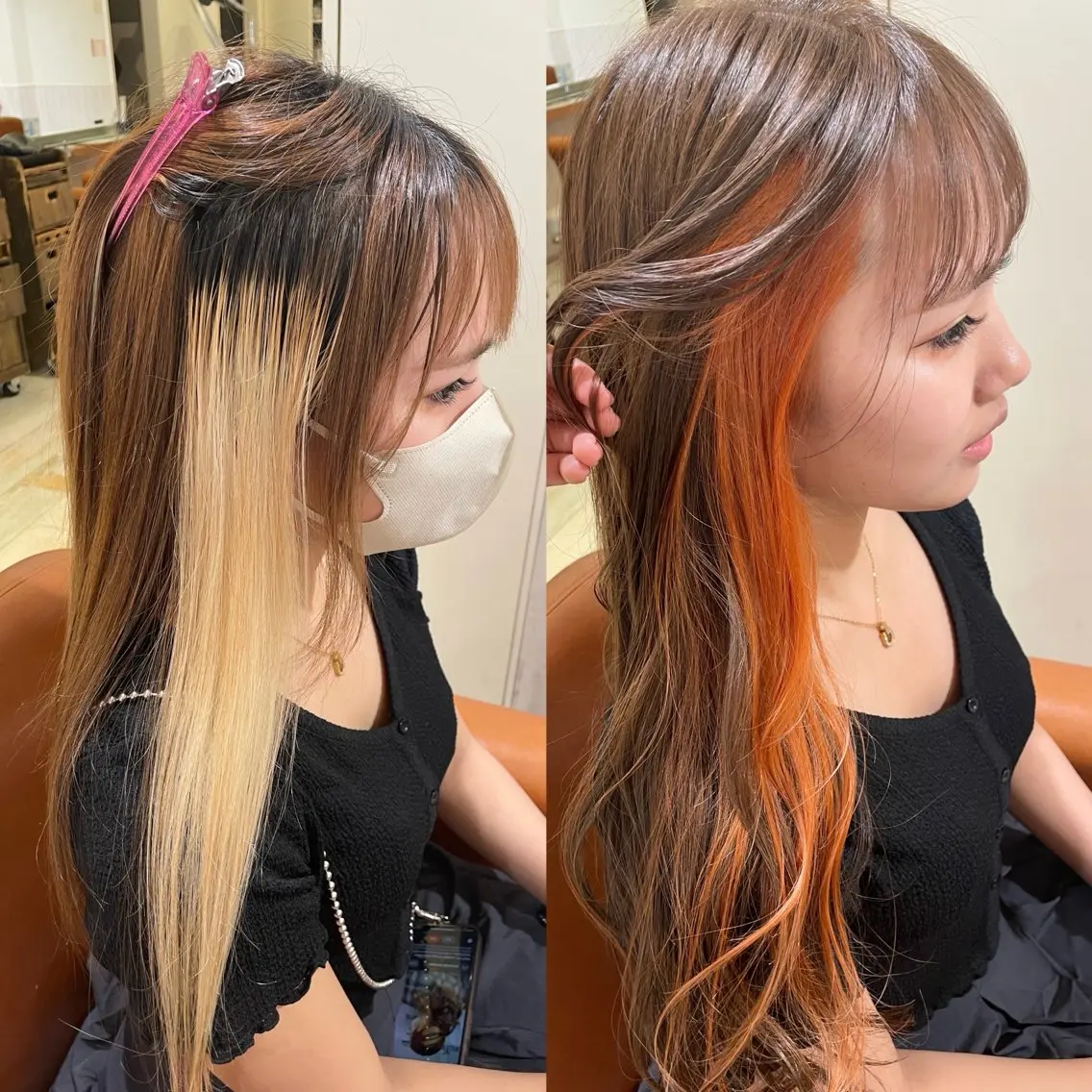 ロング カラー ブリーチ イヤリングカラー 清水 ちひろ ✄トップスタイリストのヘアスタイル