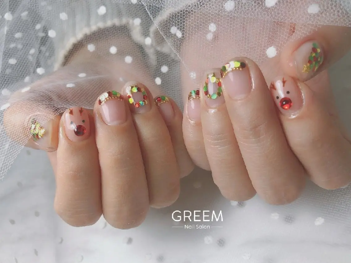 ネイル フラッシュネイル ジェルネイル マグネットネイル 冬ネイル クリスマス ハンドネイル GREEM グリームのネイルデザイン