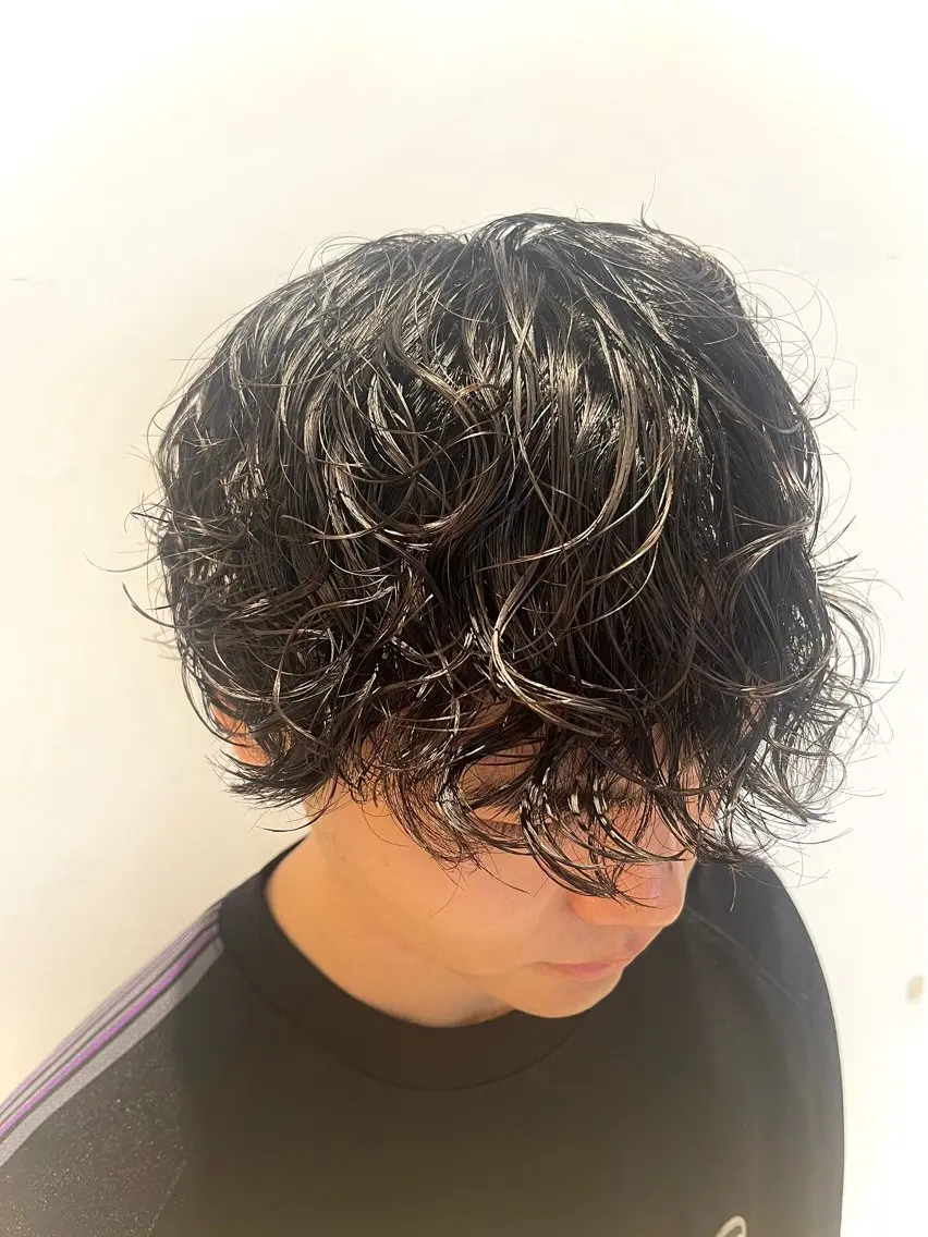 パーマ メンズ 波巻きパーマ 🟦メンズ特化🟦 たかしま　あさひのヘアスタイル