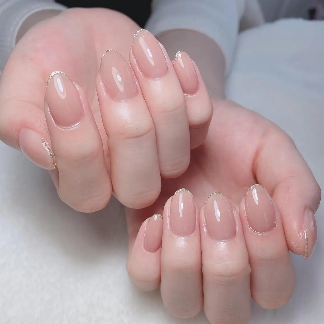 ネイル フレンチネイル ラメ(グリッター) ハンドネイル kipinail 川﨑えりかのネイルデザイン