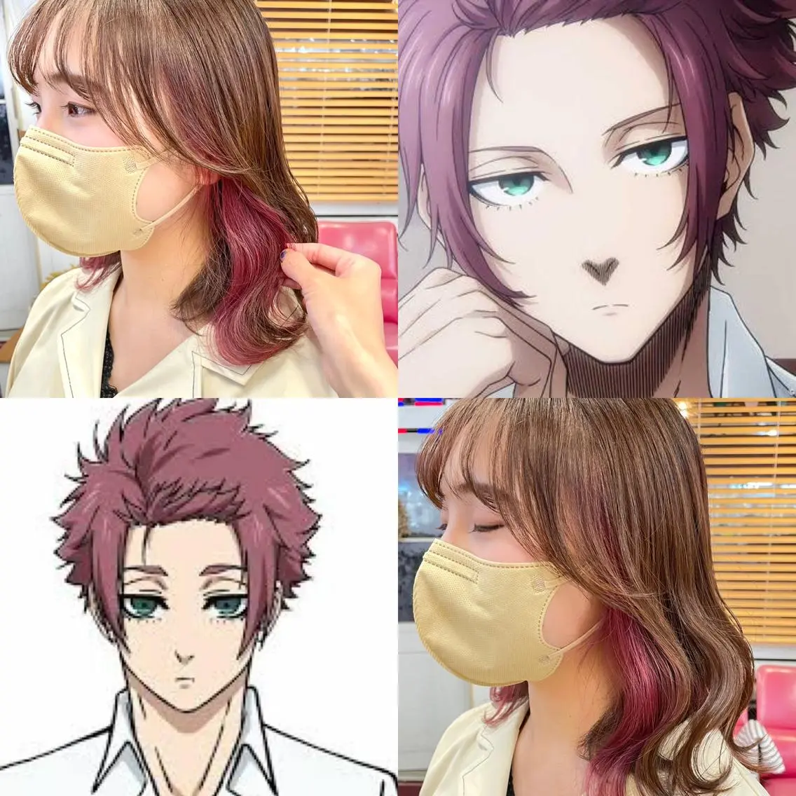 ミディアム カラー ブリーチ ブルーカラー ダブルカラー インナーカラー インナーカラー 推し ブリーチ 髪質改善のヘアスタイル