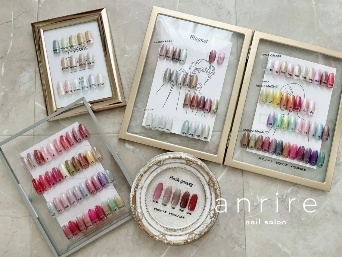 ネイル アートネイル ジェルネイル マグネットネイル ビー玉ネイル ハンドネイル nailsalon anrireのネイルデザイン