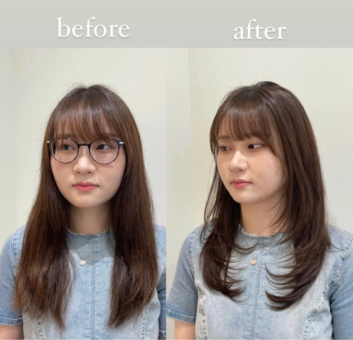 セミロング 韓国風ヘア レイヤーカット ❤︎︎韓国ヘア❤︎︎ 𝑺𝒉𝒊𝒉𝒐のヘアスタイル