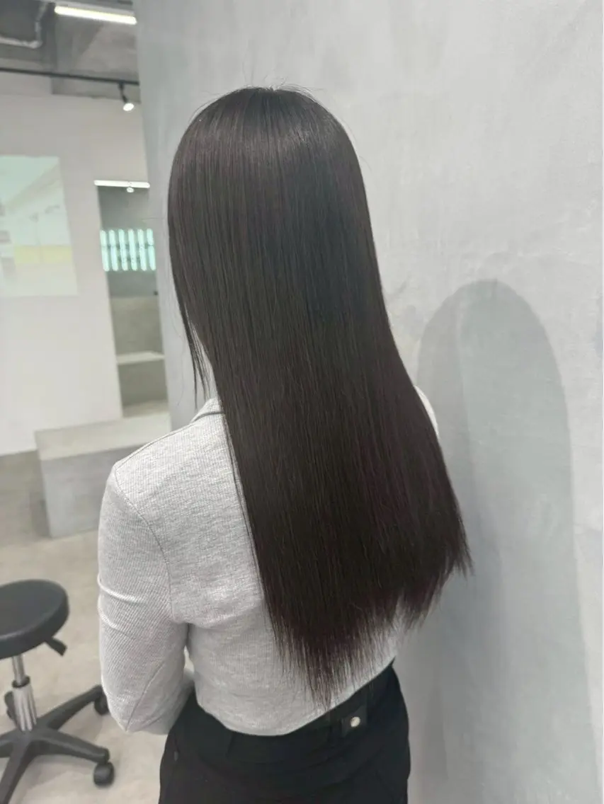 ロング カラー 黒髪 原田 蓮華のヘアスタイル
