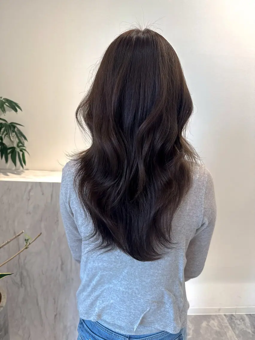 セミロング カラー ヘアカラー Amelie yunのヘアスタイル