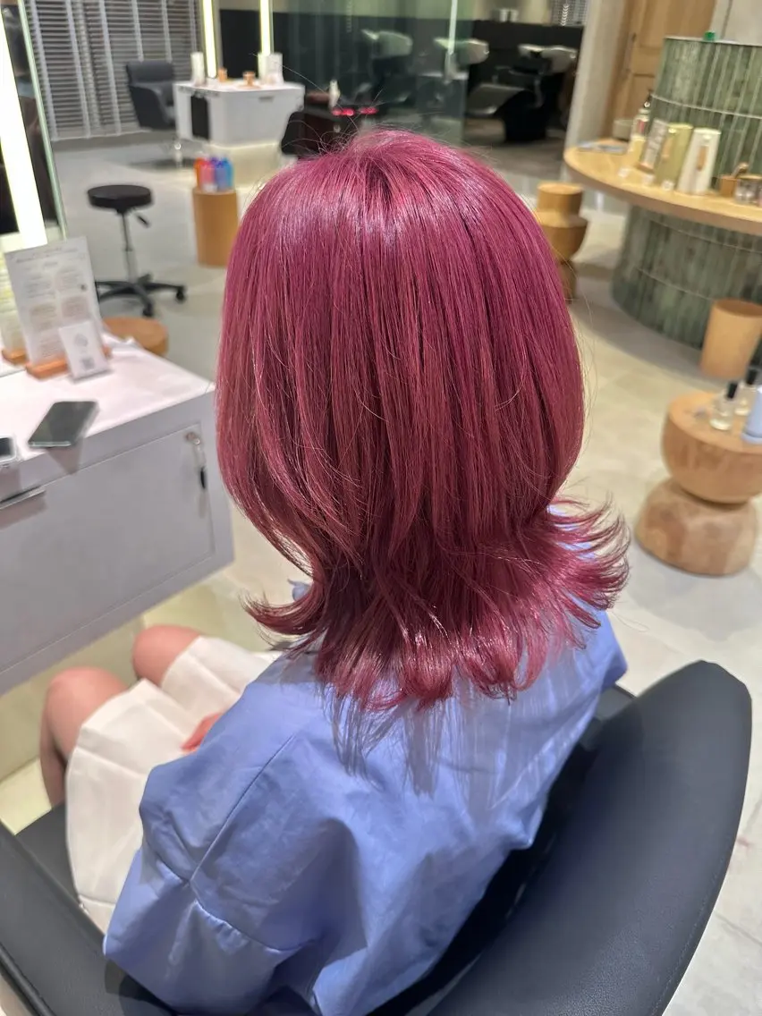 ミディアム カラー ヘアカラー 上村 菜月のヘアスタイル