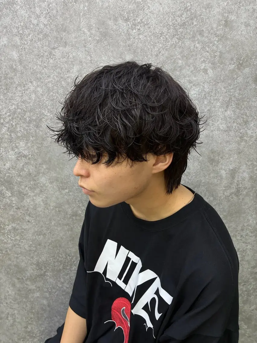 パーマ メンズ カット パーマ 深野 ちさとのヘアスタイル