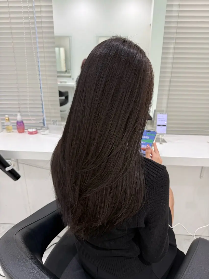 ミディアム カラー カット ヘアカラー 縮毛矯正 トリートメント ヘッドスパ ♡上品韓国髪♡ブラ ウン/SAYATOのヘアスタイル