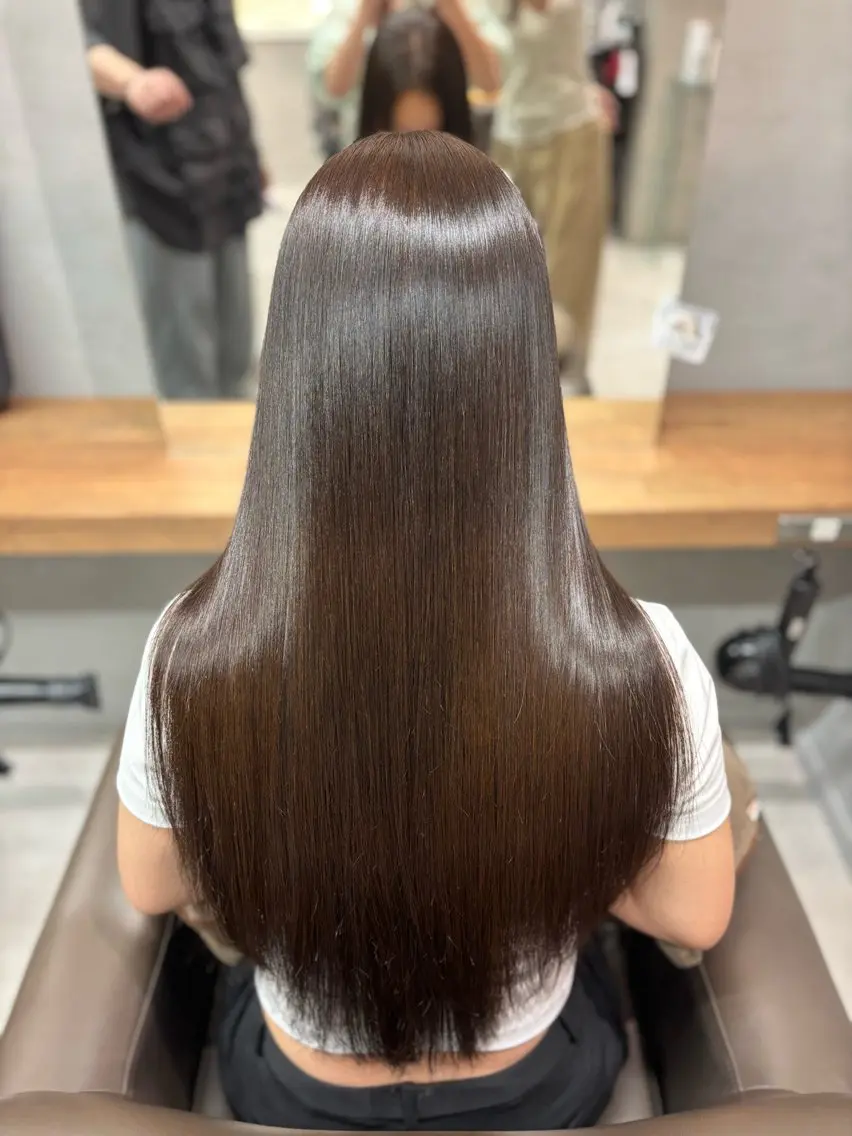 ロング 髪質改善 縮毛矯正 縮毛矯正 艶カラー✨️縮毛矯正 ×耳ツボ💠mamiのヘアスタイル