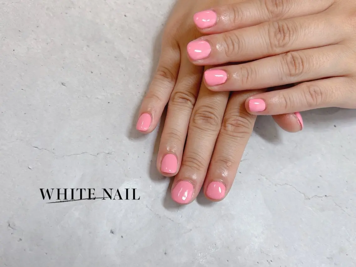 ネイル ワンカラーネイル ハンドネイル WHITE NAIL ホワイトネイルのネイルデザイン
