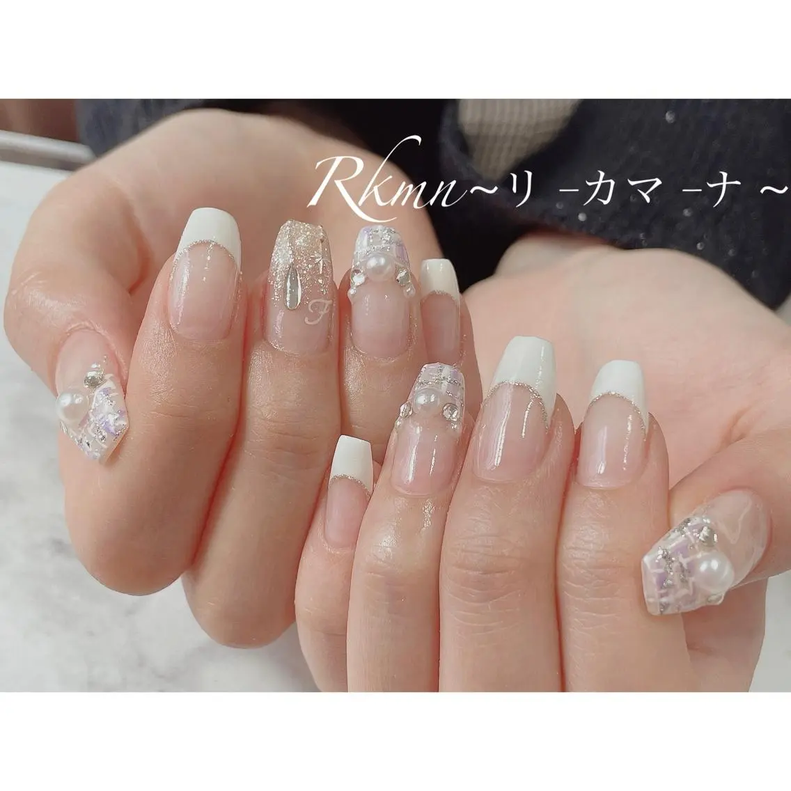 ネイル アートネイル フレンチネイル ラメ(グリッター) 春ネイル ツイードネイル ハンドネイル フットネイル ハンドケア Rkmn ~リ-カマ-ナ~のネイルデザイン