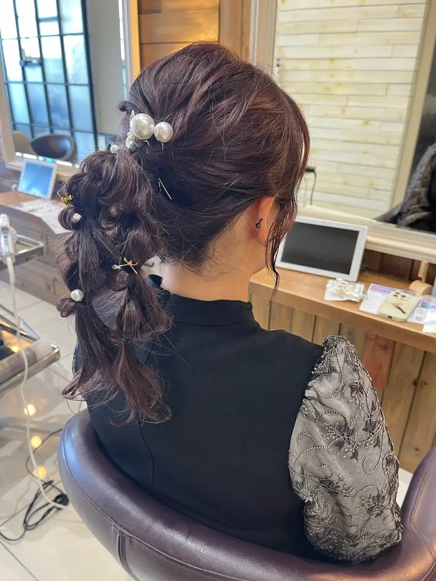 ミディアム ヘアアレンジ ヘアセット BEGIN Aya🥀のヘアスタイル