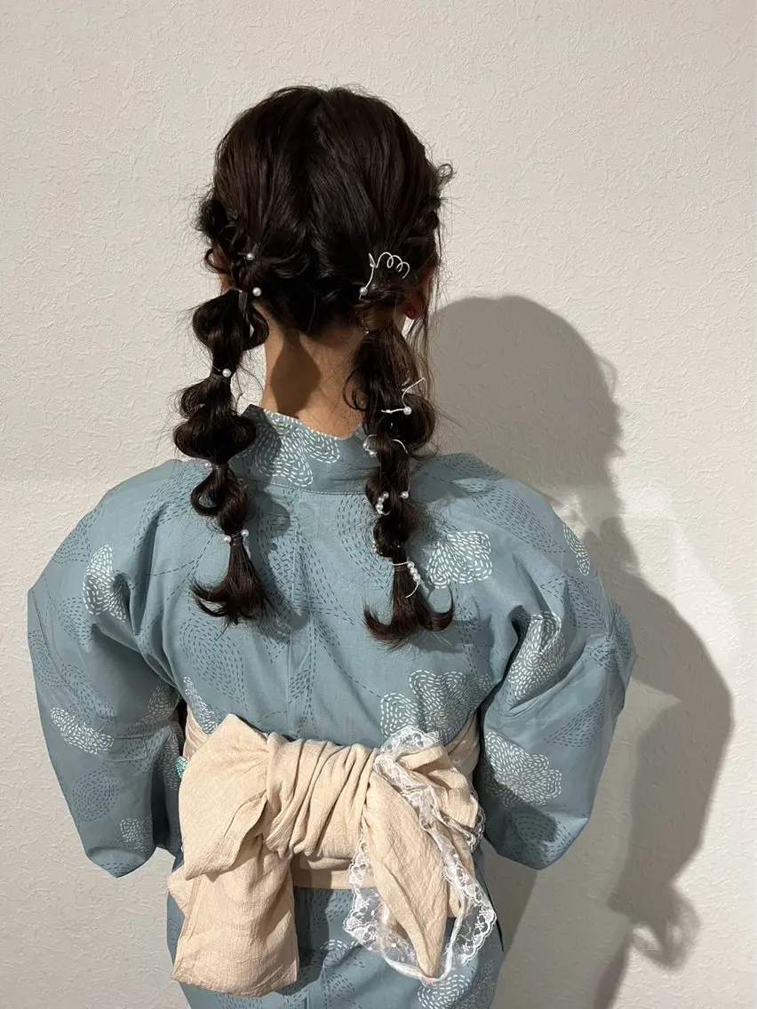 ロング ヘアアレンジ 浴衣 katae sayoriのヘアスタイル