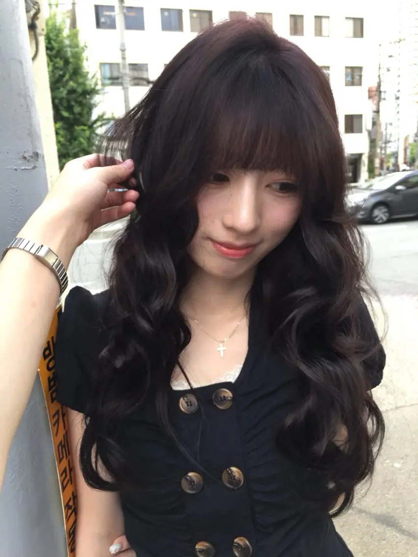 カラー 黒髪 透明感カラー ラベンダーカラー ヘアカラー 川上 愛依のヘアスタイル
