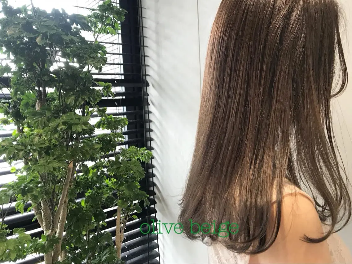 ロング カラー グレージュ カーキグレージュ オリーブ透明感カラー 表参道/MIKUのヘアスタイル