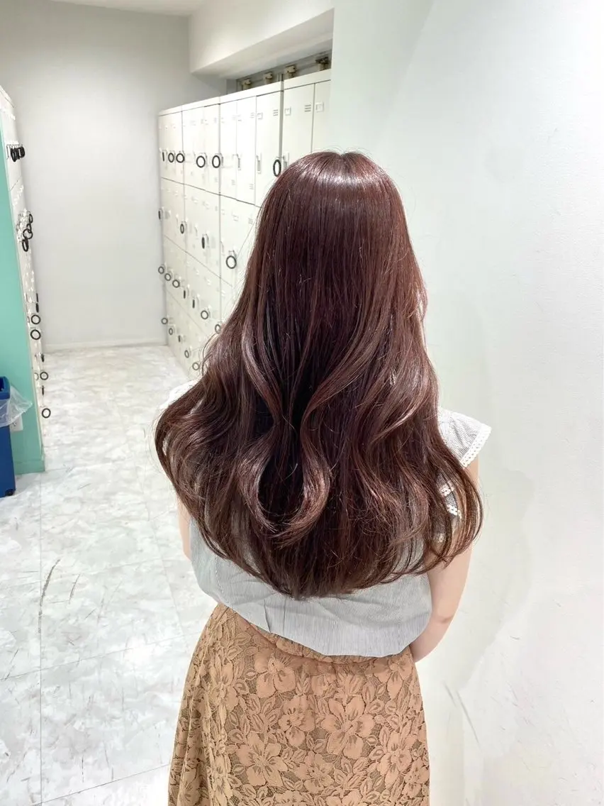 ミディアム ピンクブラウン ヘアカラー トリートメント 🤍🥀韓流暖色レイ ヤー🥀🤍あやねのヘアスタイル