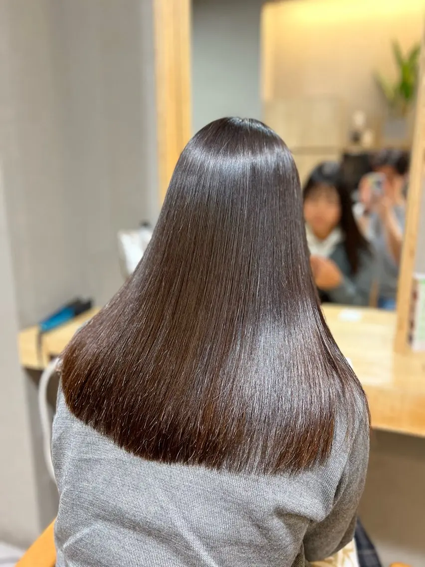 ロング 髪質改善 縮毛矯正 酸性ストレート 神戸ボブ✂️ ioe三宮/田 伸佳のヘアスタイル